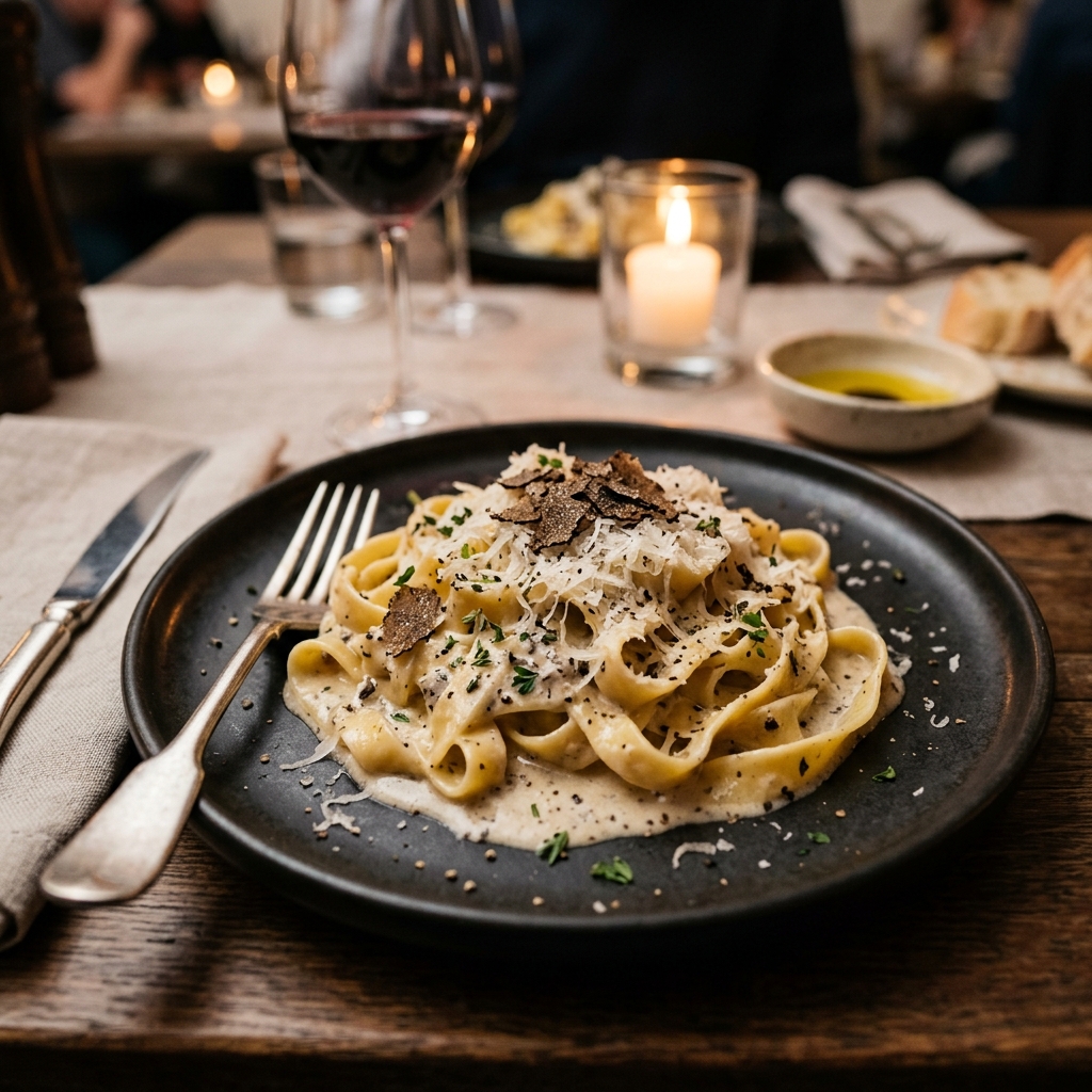 Pasta artesanal con trufa